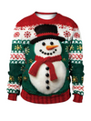 Women's  Stylish Snowman Christmas Tree Printing Sweater