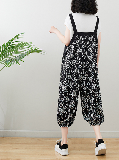 Women's Black Baggy Dungarees
