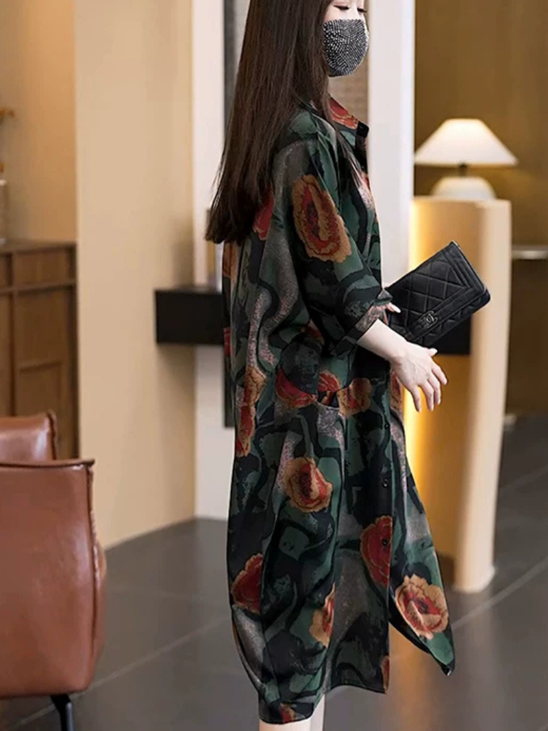 Effortless Office-to-Brunch Shirt Dress — Artful Print, Flattering and Pocketed Silhouette