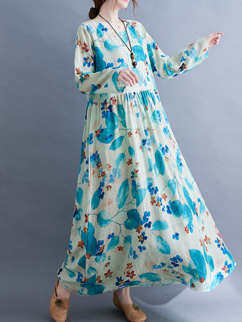 Sunlit Strolls Maxi Dress — Flowy Cotton-Linen, Effortlessly Flattering Everyday Elegance
