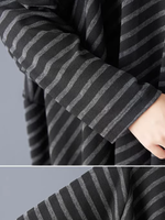 Striped Cowl-Neck Tunic Dress in Cotton Knit