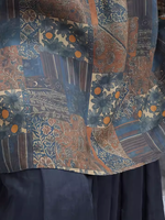 Patchwork Rayon Tunic Blouse with Oversized Fit
