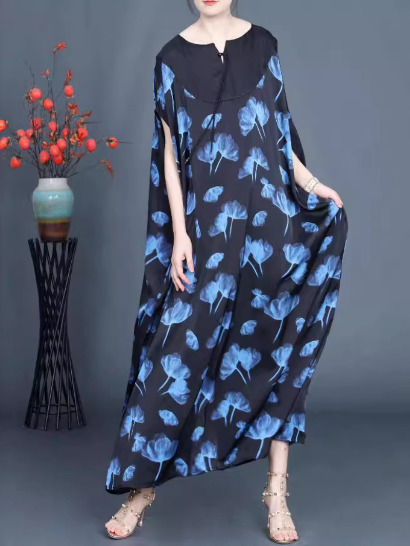 Women's Stylish and Comfort Side Pockets Printed Maxi Dress