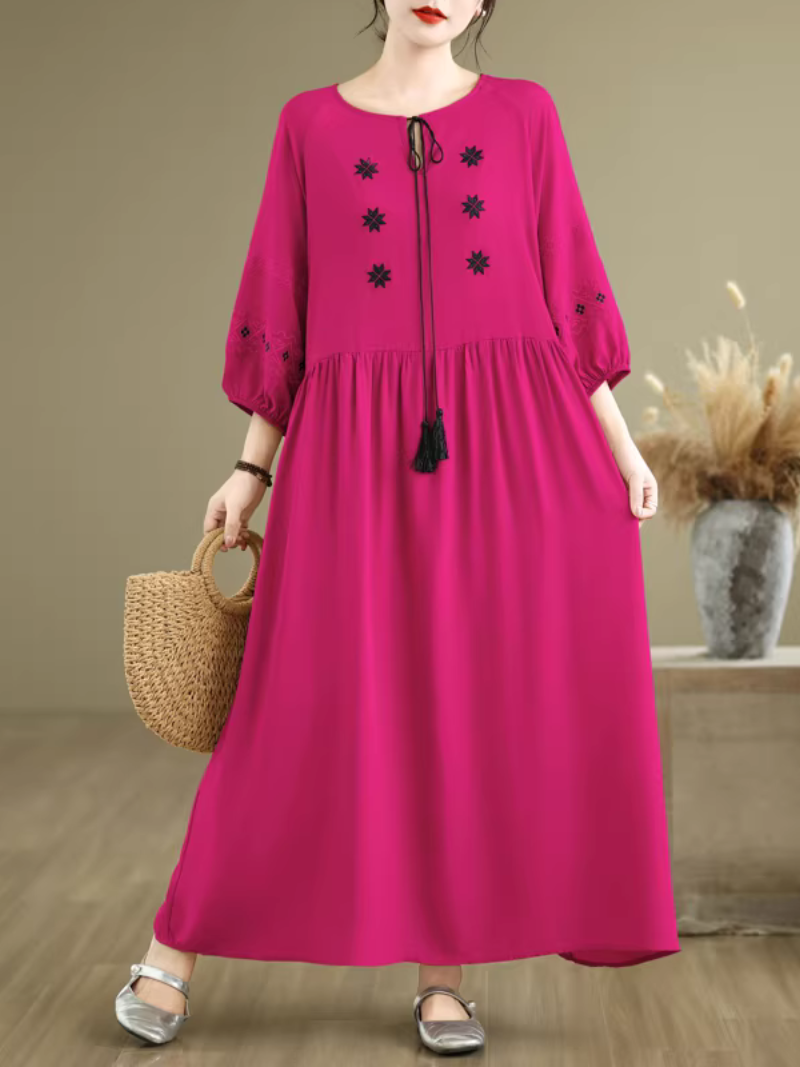 Artful Relaxed Drawstring Denim Cotton Pants, Women’s Baggy Jeans with Tapered Cuff