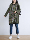 Women's Cool & Stylish Printed Mid-Length Side Pockets Hooded Dress
