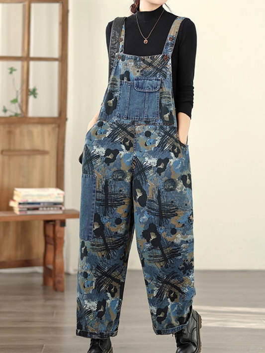 womens's comfy denim overalls