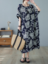 Women's Navy-Blue Kaftan Dress