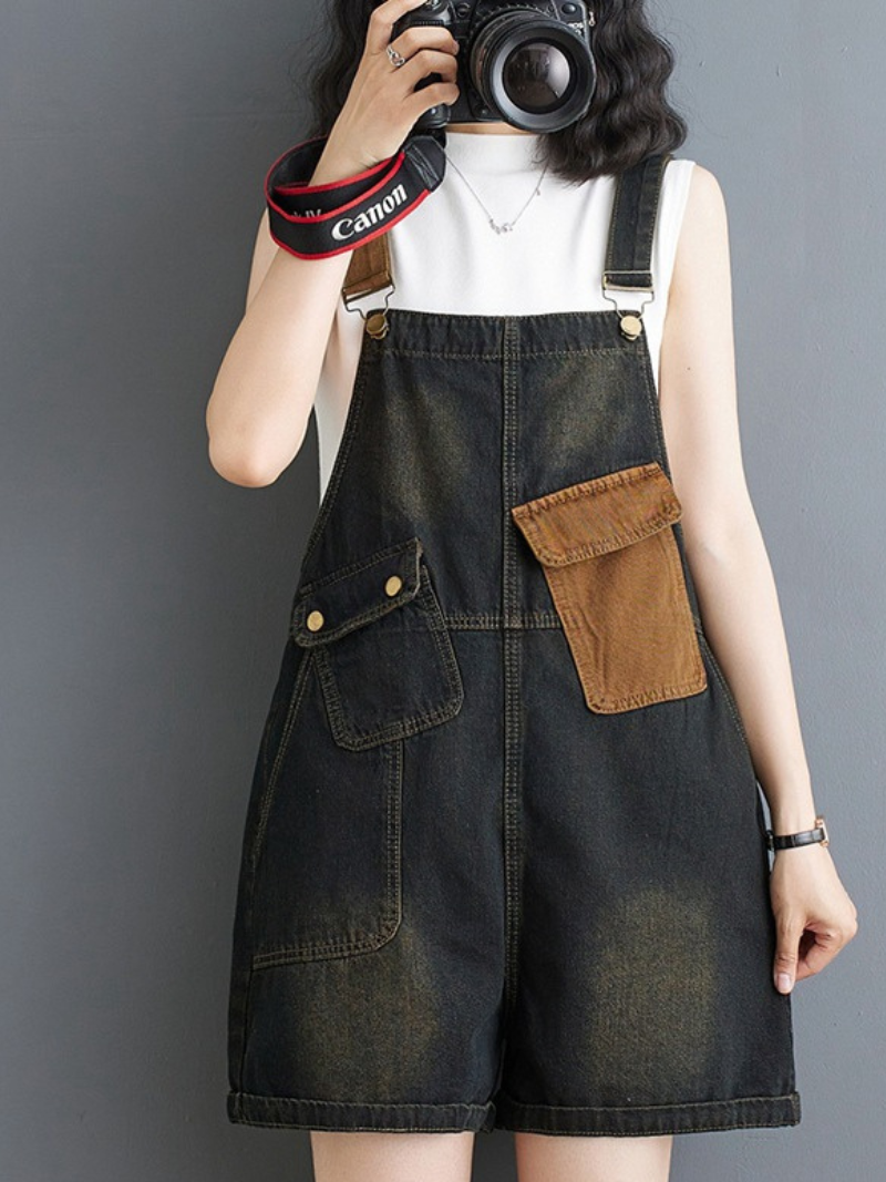 Women's Trendy Casual Shorts Large Size Loose Short Dungarees