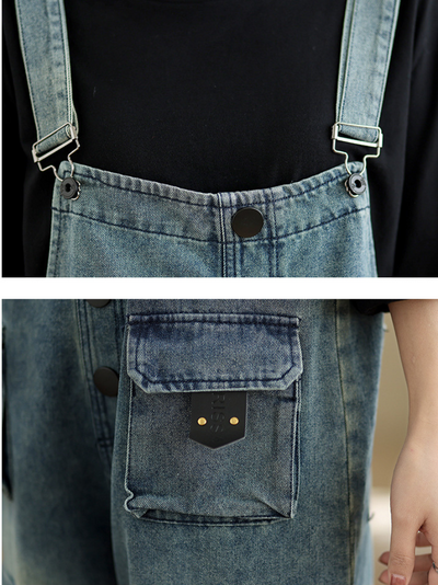 Women New Artical Three-Dimensional Pocket  Dungarees