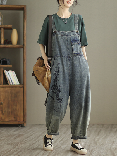 Women's High Waist Overall Dungarees