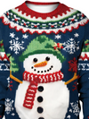 Women's  Stylish Snowman Christmas Tree Printing Sweater