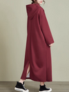 Women's Trendy and Versatile Zipper Long Hooded Dress