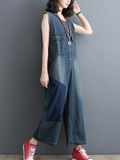 Women's Durability and Comfort Pockets Overalls Dungarees