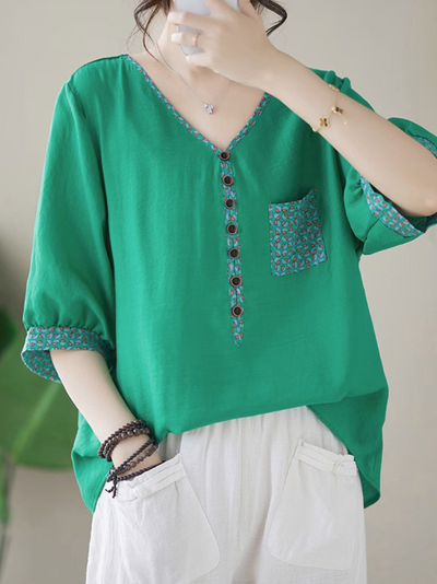 Women's Green Loose  Top