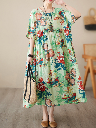 Women's Green Smock Dress