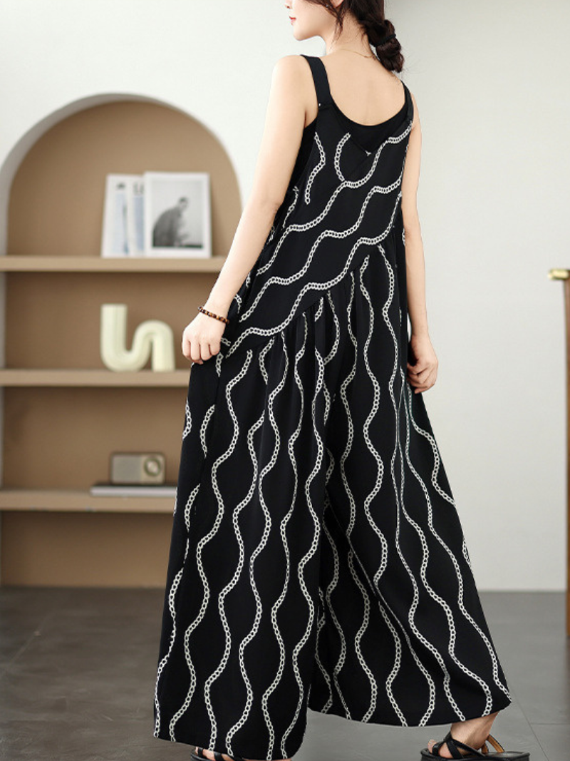 Women’s Summer Trendy Wide-Leg Floral Printed Overalls