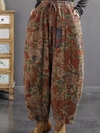 Women's Comfy Patch Elastic Waist  Printed Bottom