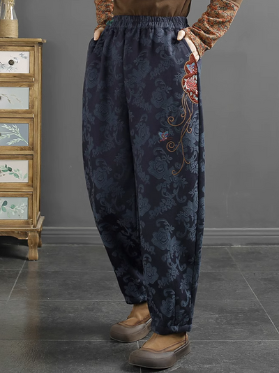 Women's Elegance Elastic Pattern Embroidered Bottom