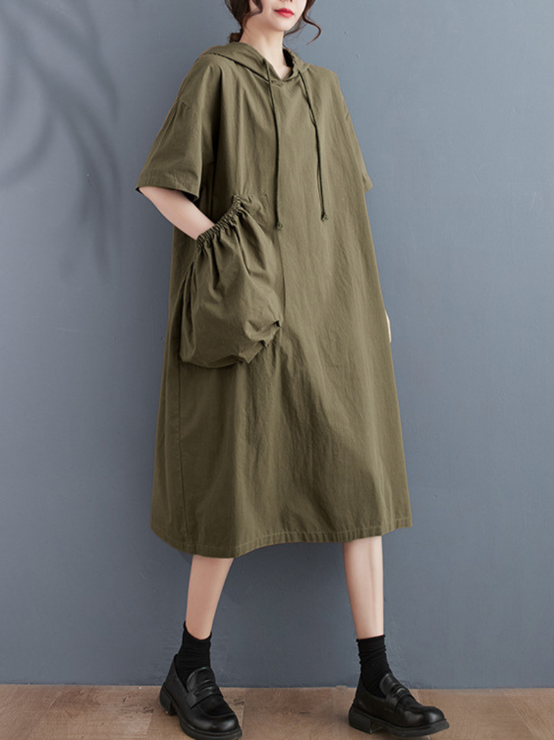 Women's Green Hoodie Dress