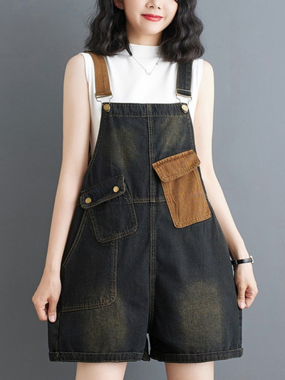 Women's Trendy Casual Shorts Large Size Loose Short Dungarees