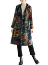 Womens Relaxed Fit Front Pockets Mid-Length Hooded Coat