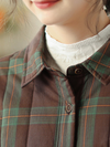 Women's Winter Warm Plaid Button-Up Coat