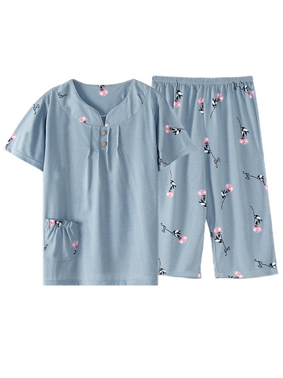 Beach party Women's Summer Sleepwear Short Pajamas Suit