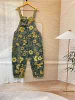 Wildflower Print Dungarees - Loose Tapered Leg Fit
