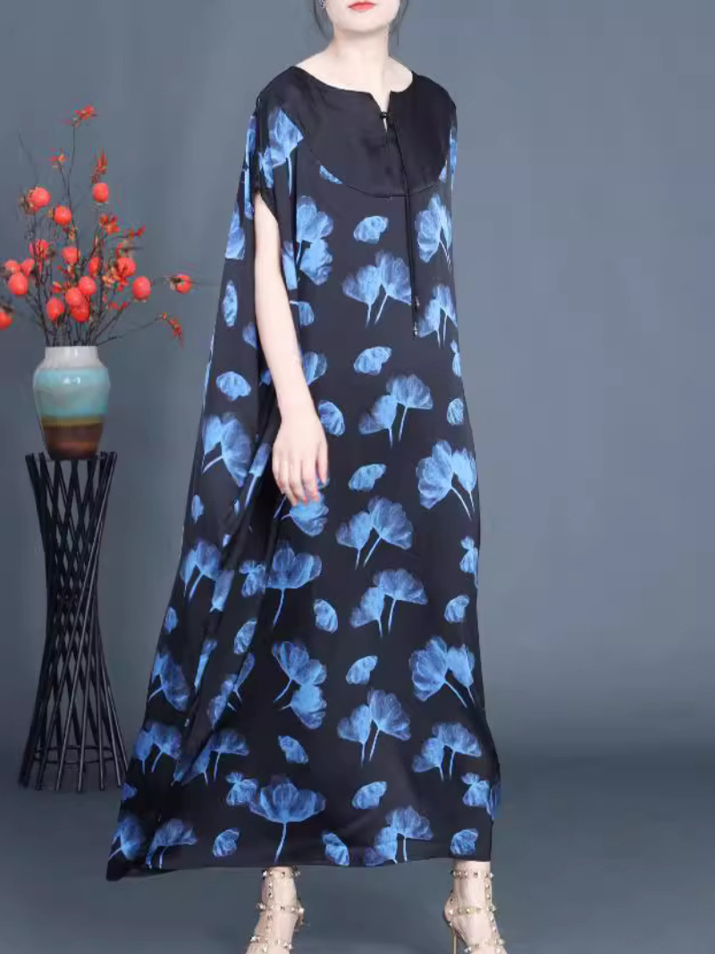 Women's Stylish and Comfort Side Pockets Printed Maxi Dress