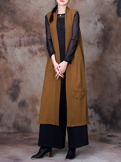 Women's  Flowy Bohemian Mid-length Self-Cultivation WaistCoat