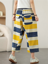 Women's Soft and Fashionable Elastic Waist Stripes Bottom