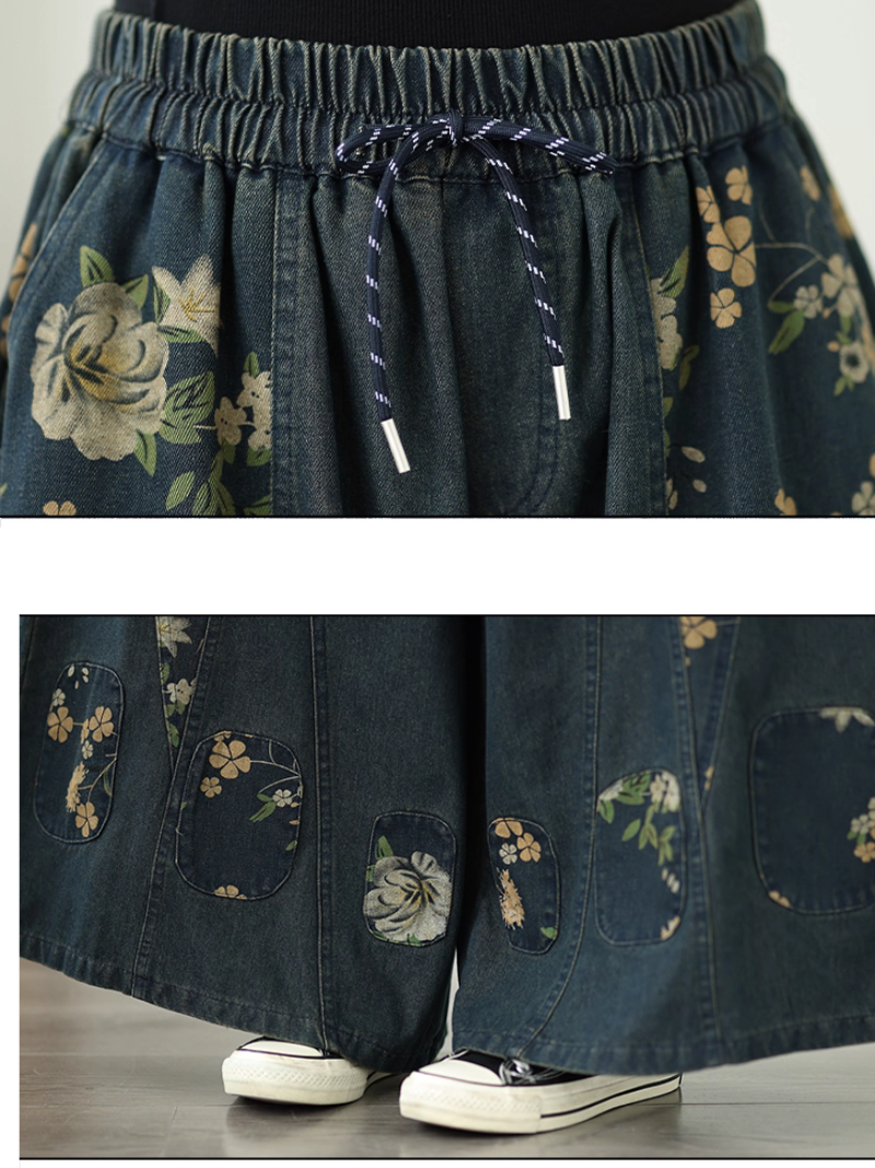 Women’s Summer Cool & Simple Wide-Leg  Printed Bottom