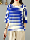 Women's ldeal for Casual Days Striped T-Shirt Top