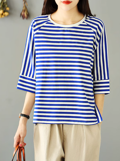 Women's ldeal for Casual Days Striped T-Shirt Top