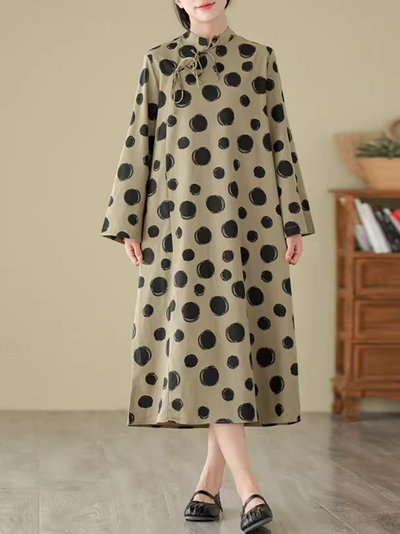 Women's Polka-Dot A-Line Dress