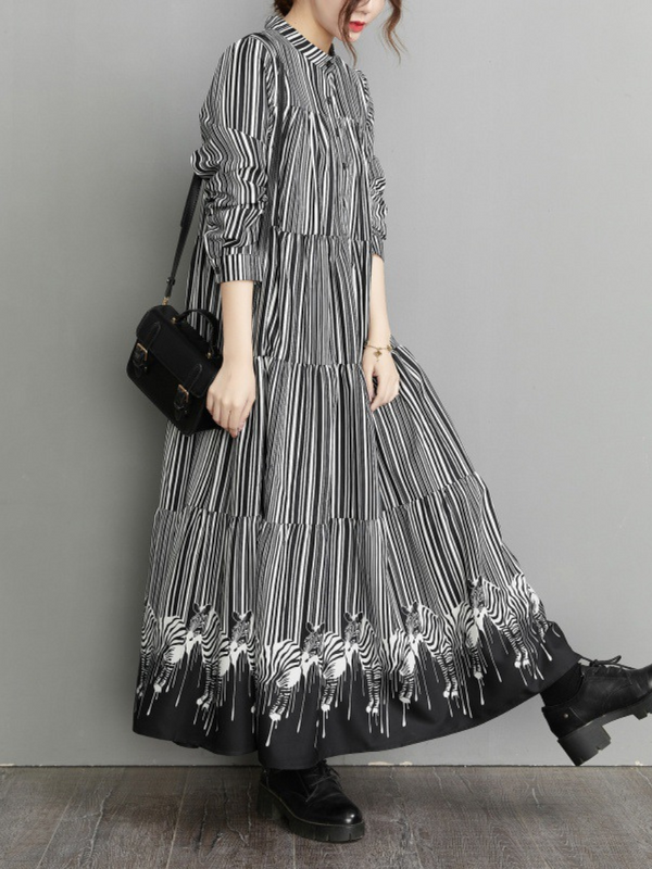 Women's long stripped Maxi Dress