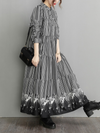 Women's long stripped Maxi Shirt Dress
