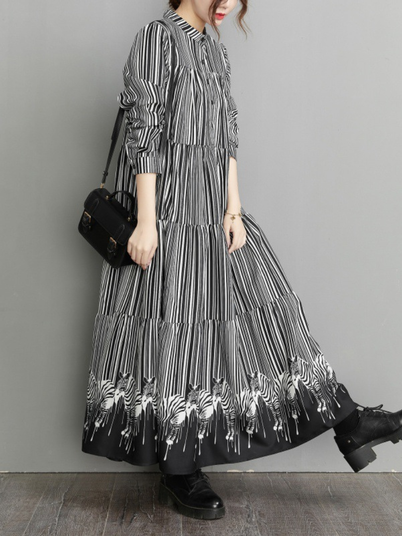 Women's Button-Up Maxi Shirt Dress