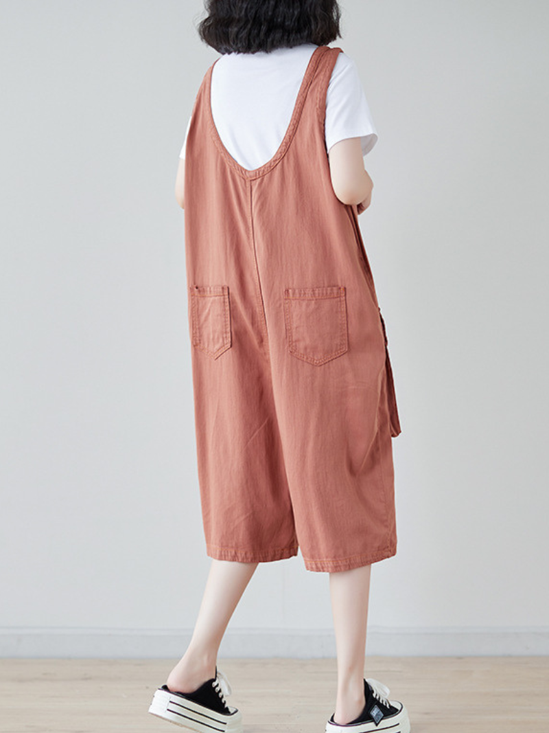 Women's Summer Adjustable Wide-Leg Large Pocket Dungarees