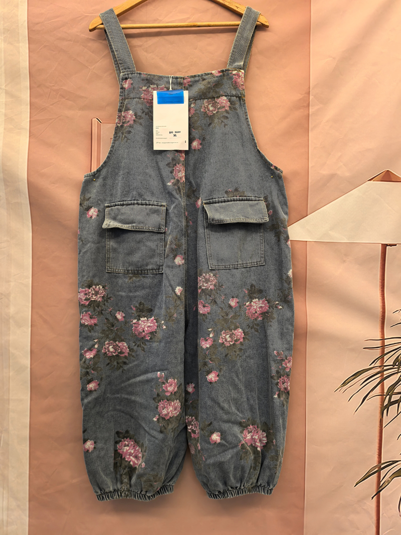 Hey Women's Denim High Waist Loose Baggy Dungarees
