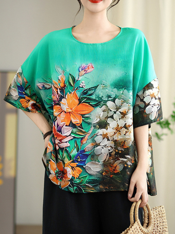 From Brunch to Boardroom Floral Blouse — Flowing, Artful, Effortlessly Flattering