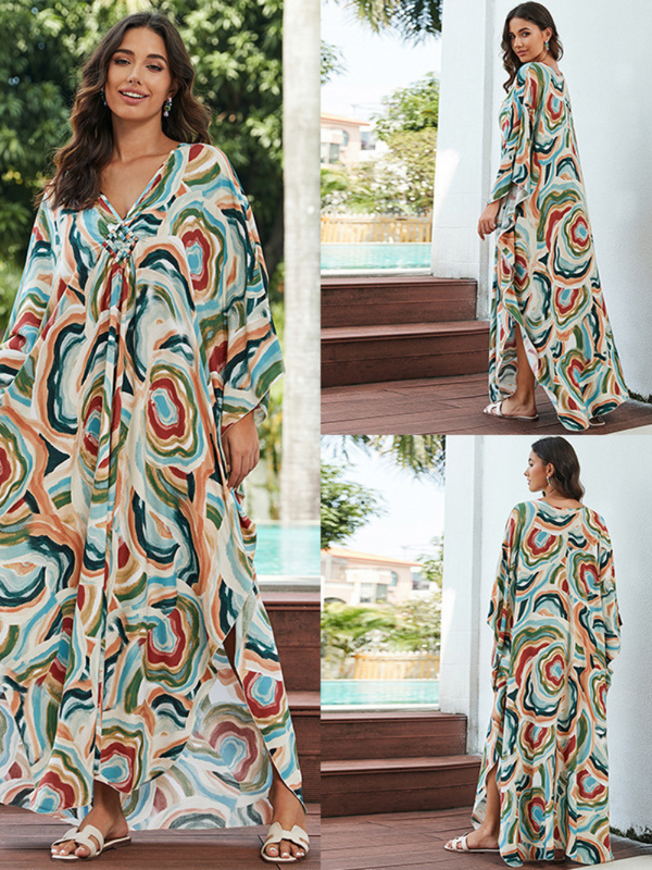 Vestido de Kaftan Long Kaftan de verano para mujeres elevadas