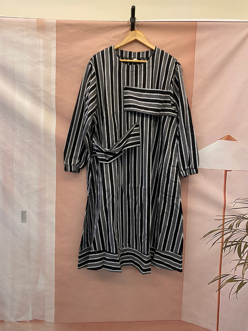 Women's Spring & Autumn Stylish Striped Casual Loose A-Line Dress