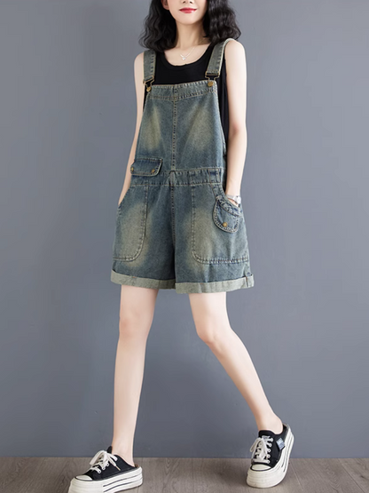 Shorts de Bib de Denim Bib à la mode et aux femmes Dungaree dans l'ensemble