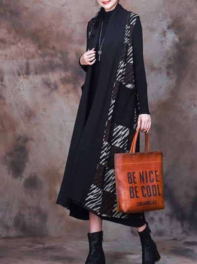Modern Comfort Women's Printed Plaid Long Cardigan