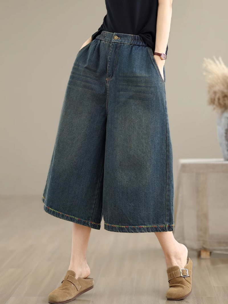Women's Summer Trendy Fashionable Pockets Button Bottom