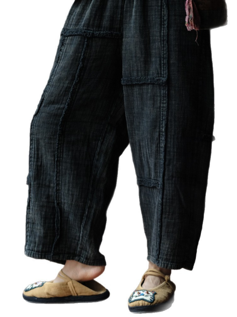 Women's Raw Edge Casual Loose Versatile Elastic Bottom