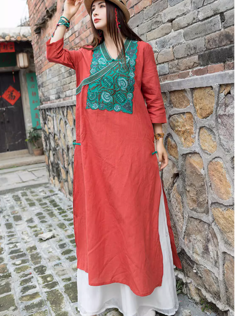 Women's Orange Long Dress