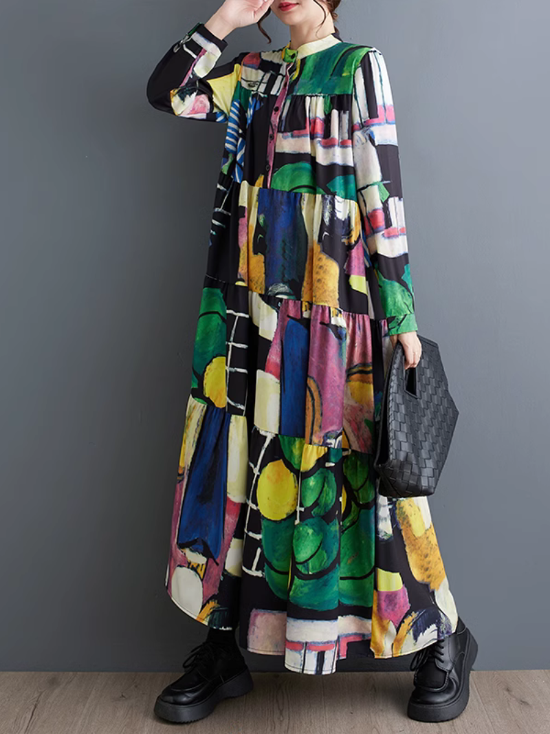 Women's Colorful Loose  A-Line Dress