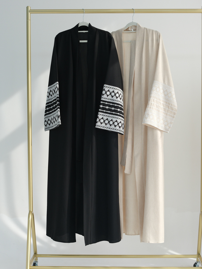 Women's Turkiye Dubai Embroidered Open style Elegant Abaya